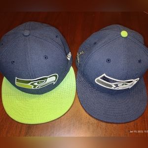 Pair of Seahawks Superbowl Ball Caps